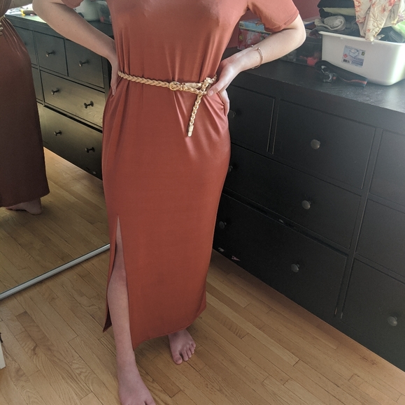 ASOS Maxi T-shirt Dress, Long Slit - Picture 5 of 7